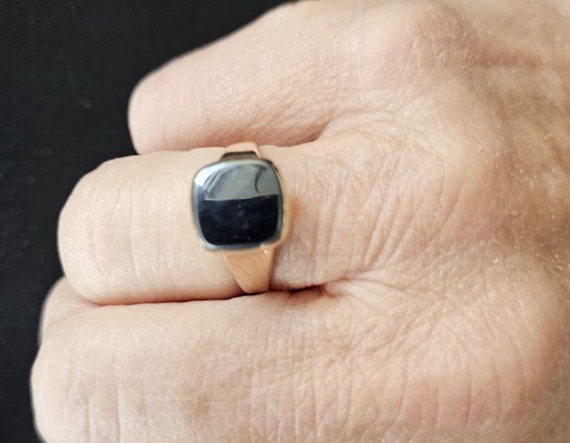 18k Ring Goldring Hämatit 750er Gelbgold Siegelring
