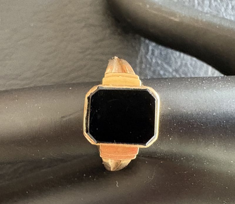18k Herrenring Goldring Onyx 750er Gelbgold Siegelring