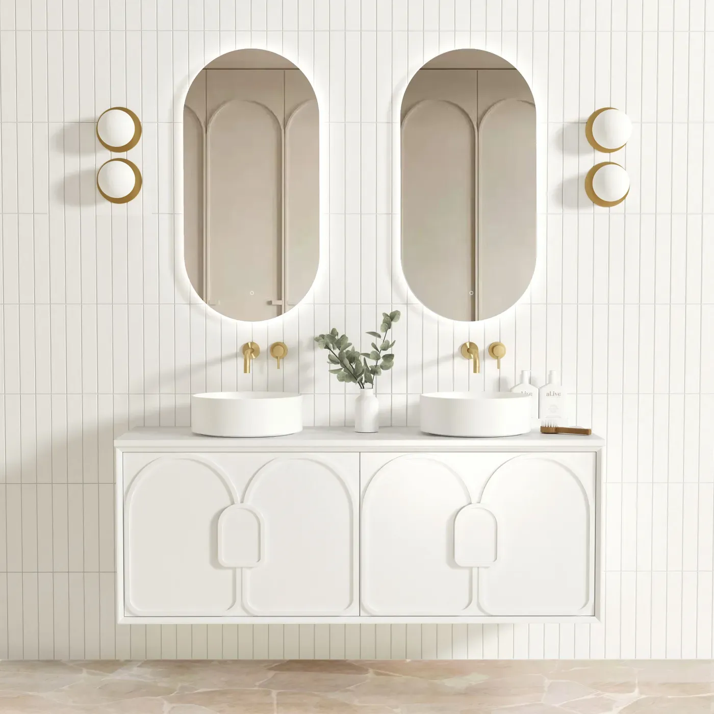 LAGUNA 1500MM SATIN WHITE WALL HUNG VANITY