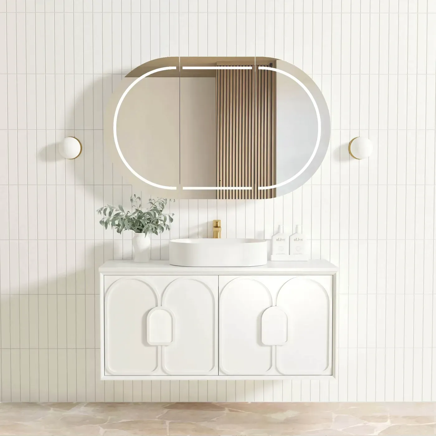 LAGUNA 1200MM SATIN WHITE WALL HUNG VANITY