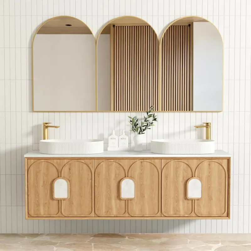 LAGUNA 1800MM NATURAL AMERICAN OAK WALL HUNG VANITY