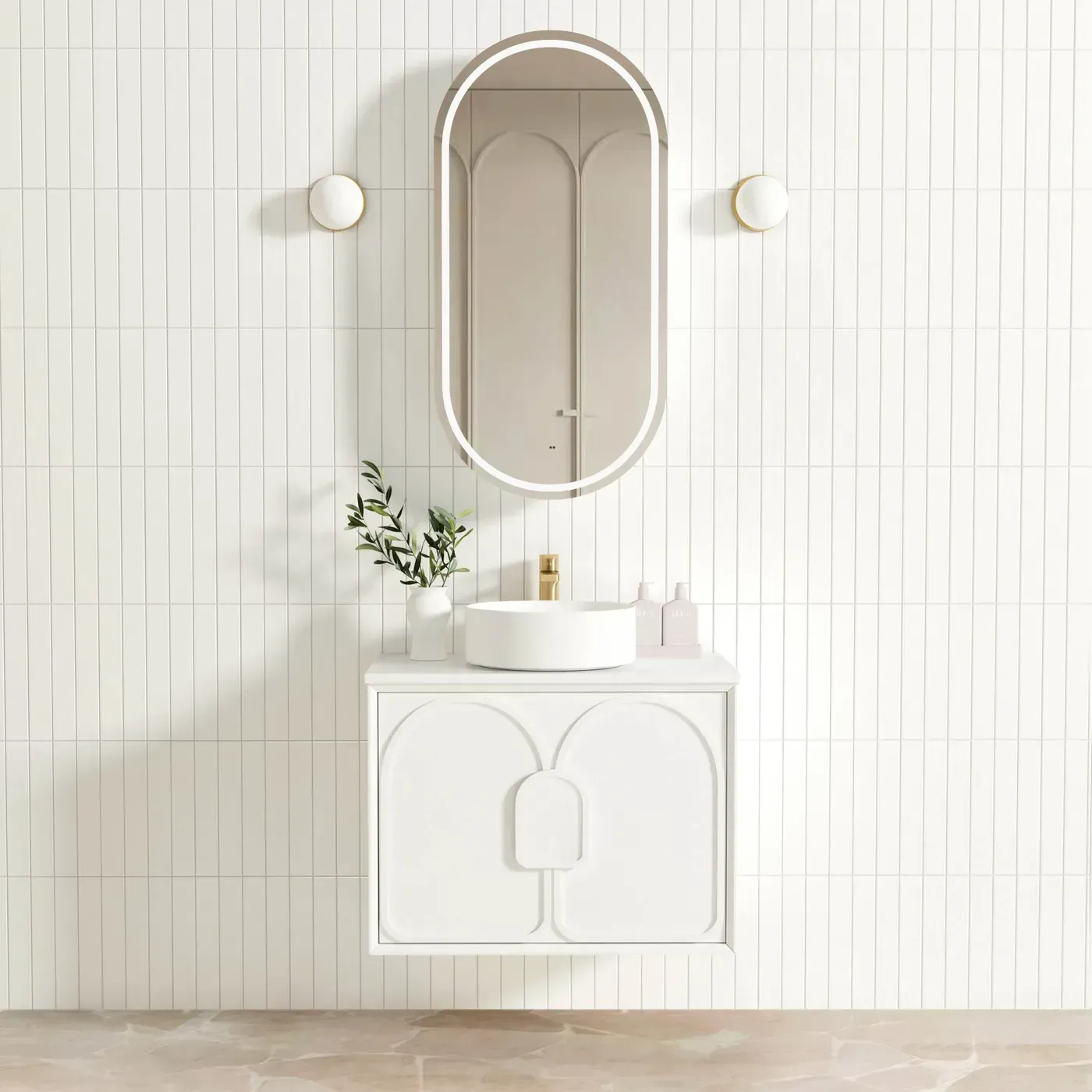 LAGUNA 750MM SATIN WHITE WALL HUNG VANITY