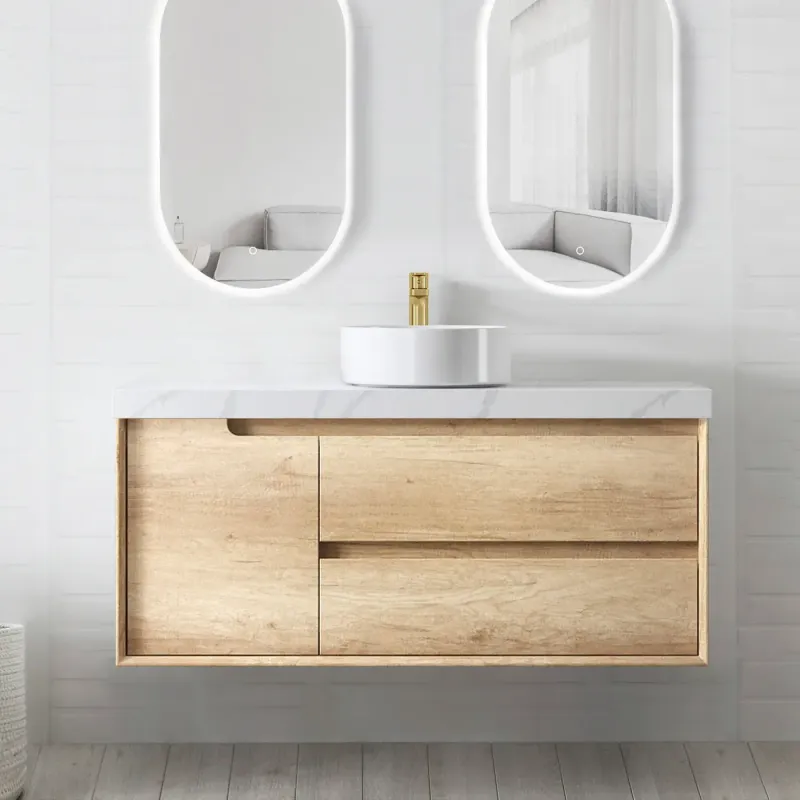 BYRON 1200MM NATURAL OAK WALL HUNG VANITY