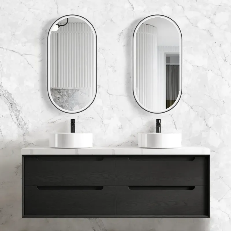 BYRON 1500MM BLACK OAK WALL HUNG VANITY