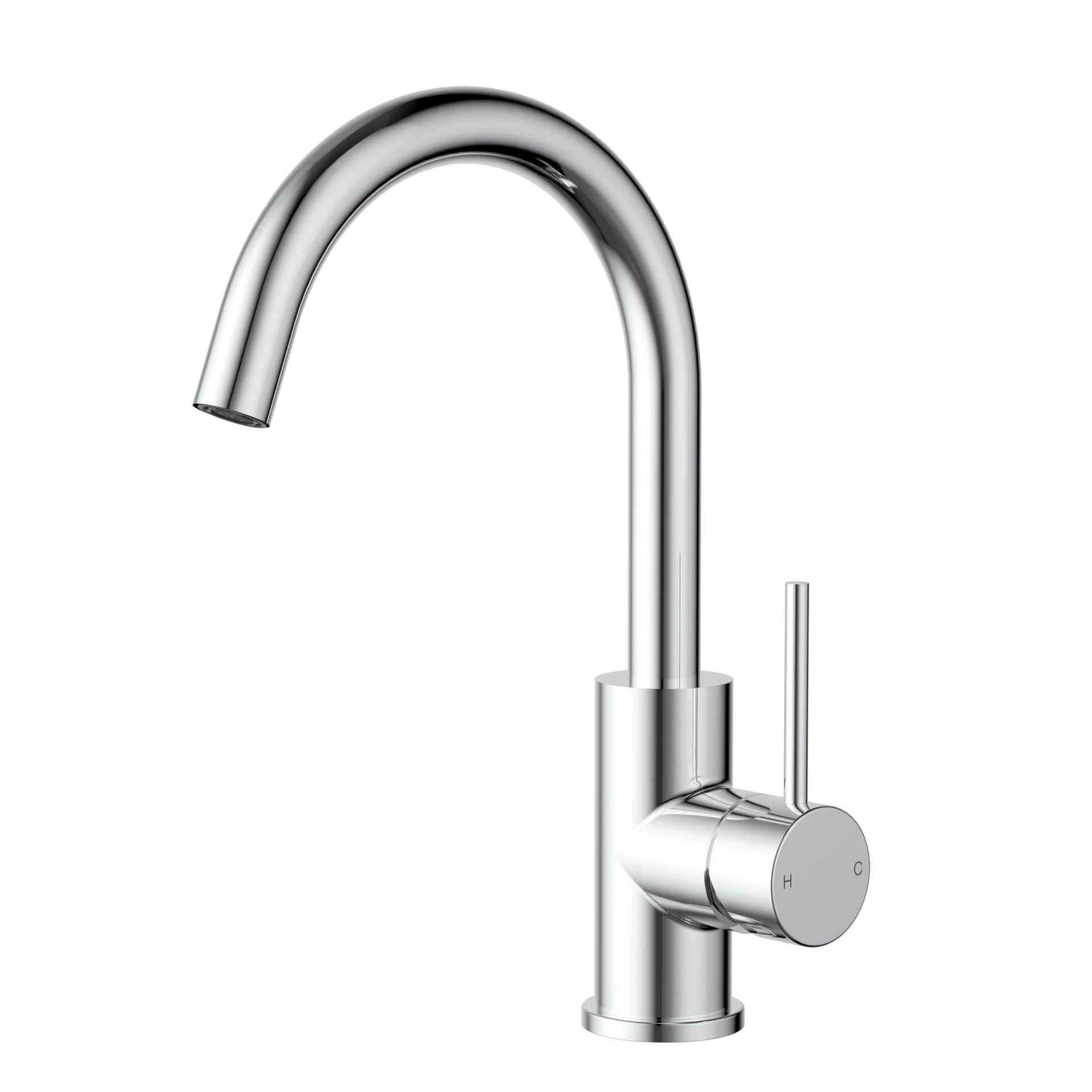 P&P Plus Otus Slimline SS Gooseneck Basin Mixer
