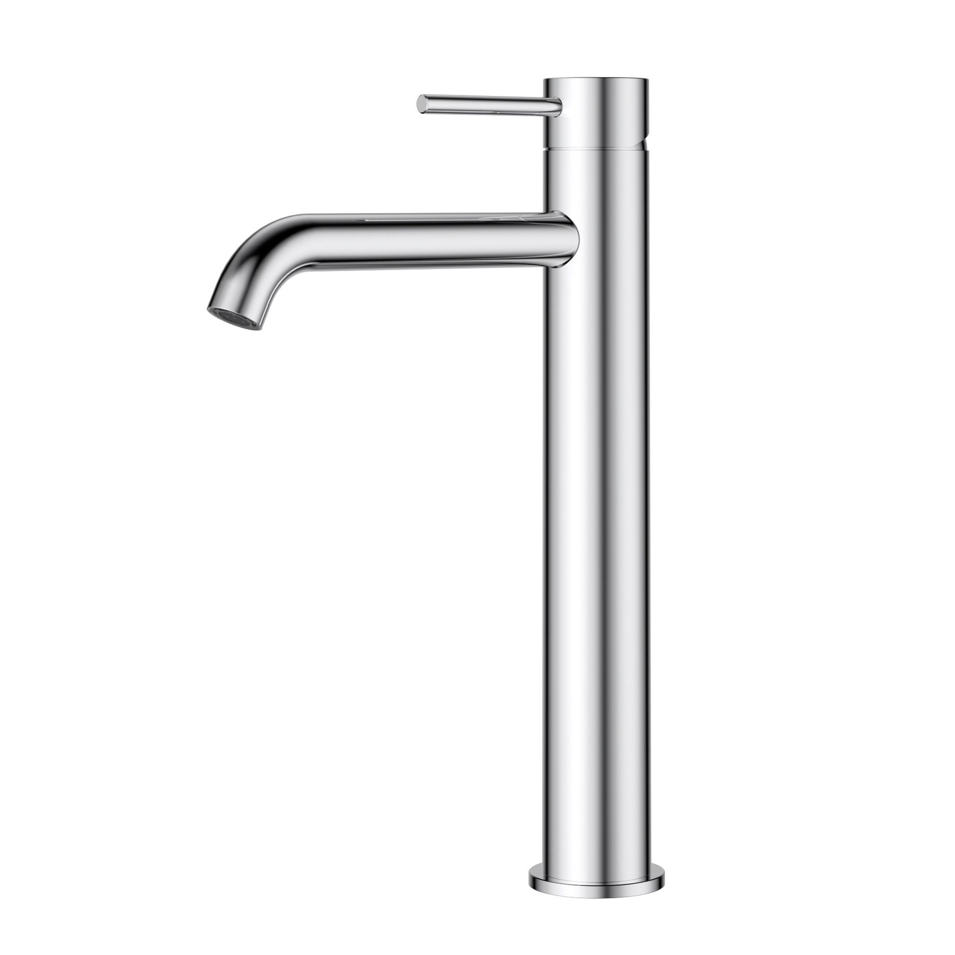 P&P Plus Otus Slimline SS Highrise Basin Mixer Curved Spout
