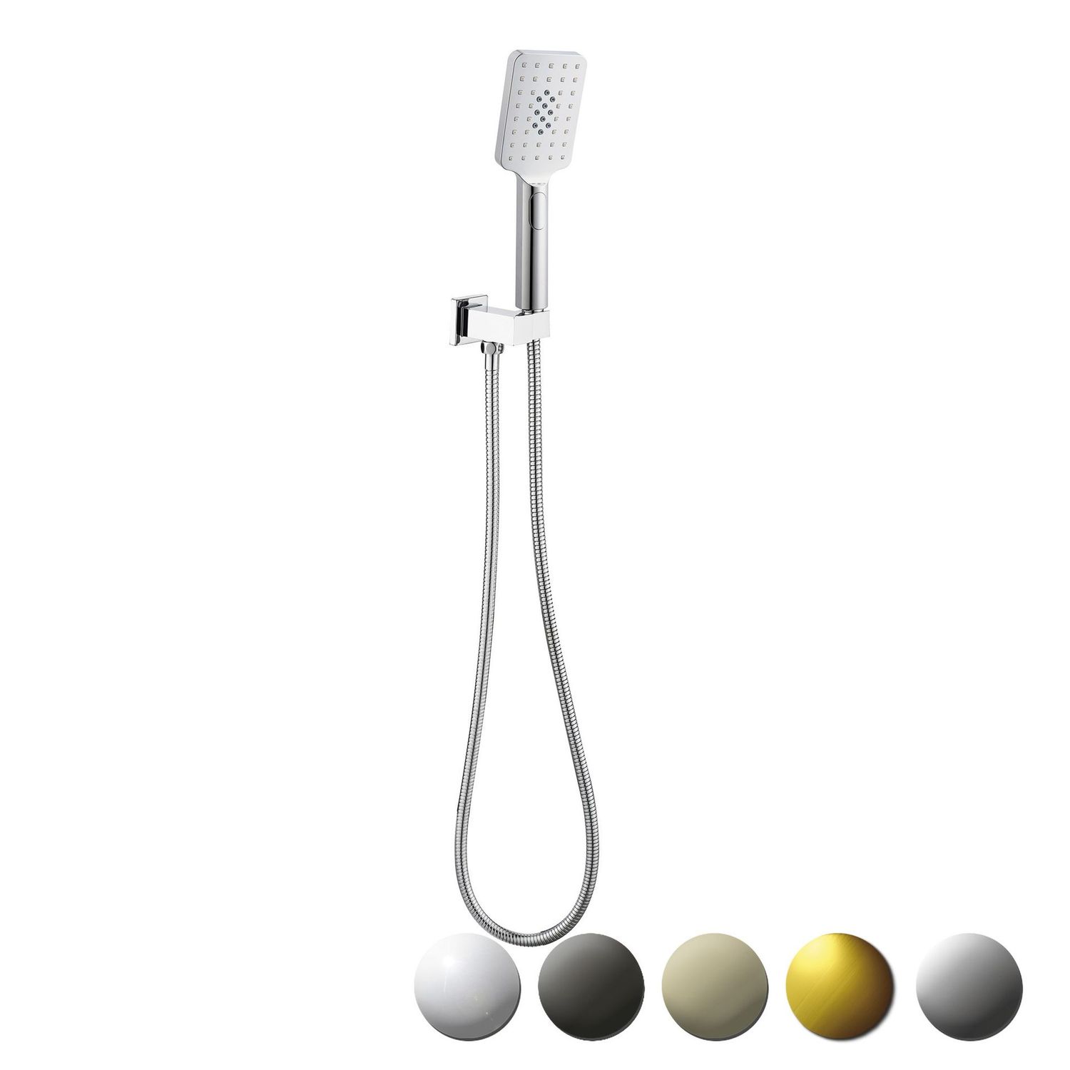 P&P EDEN SQUARE HAND SHOWER ON WALL OUTLET BRACKET CHROME