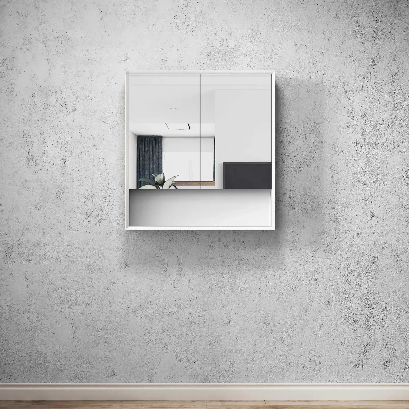 OTTI BOSTON/BYRON/MARLO 750X800 NATURAL OAK/MATTE BLACK/MATTE WHITE SHAVING CABINET