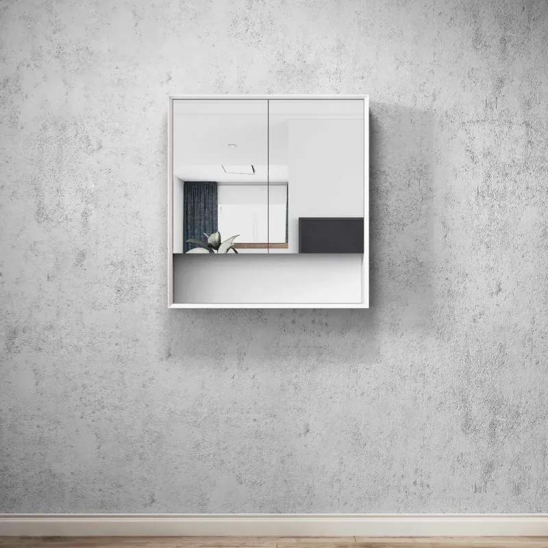OTTI BOSTON/BYRON/MARLO 750X800 NATURAL OAK/MATTE BLACK/MATTE WHITE SHAVING CABINET
