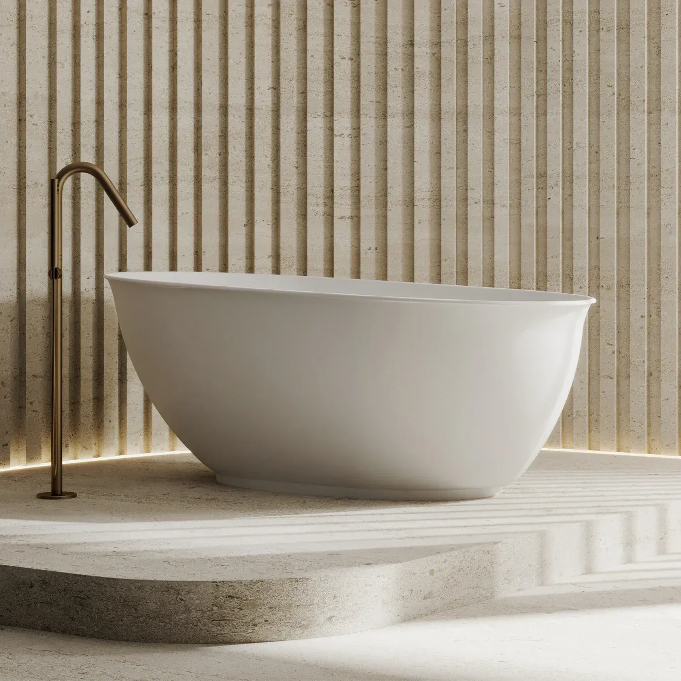 Cassa Vita High Rise Bathtub Matte White