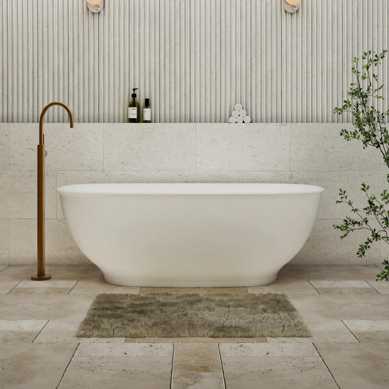 Cassa Hampton Freestanding Bath Matte White
