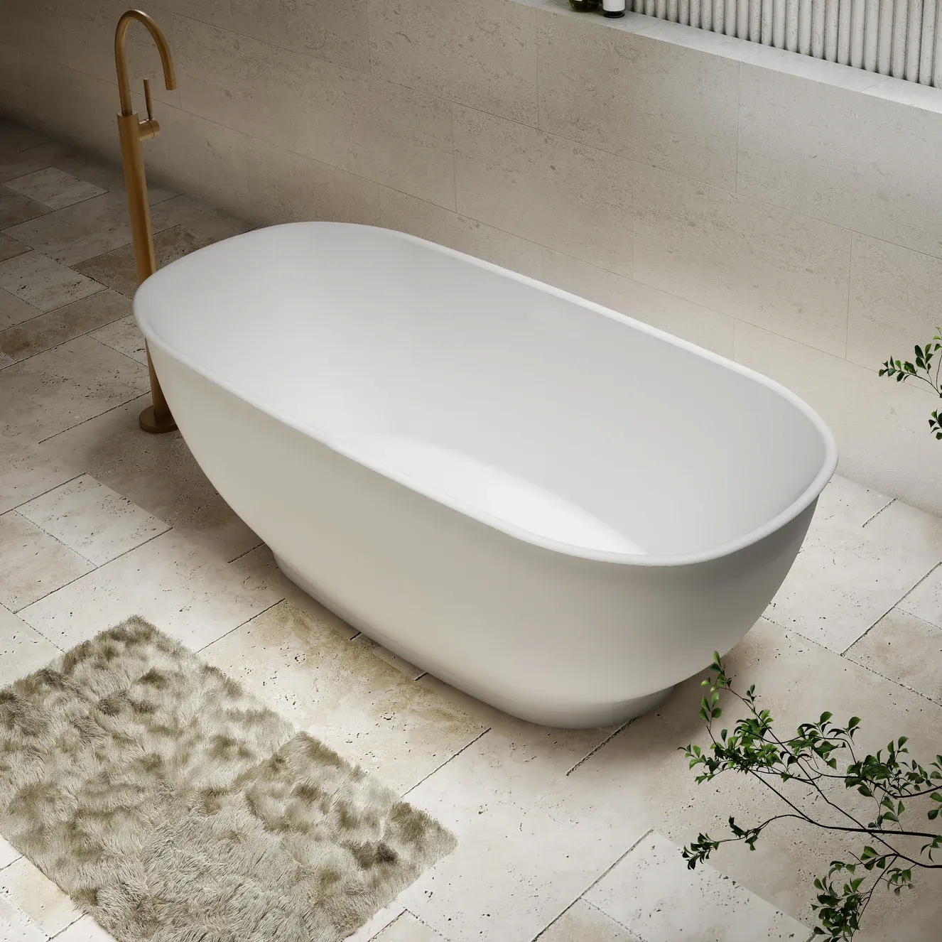 Cassa Hampton Freestanding Bath Matte White