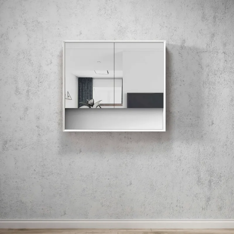 OTTI BOSTON/BYRON/MARLO 900X800 NATURAL OAK/MATTE BLACK/MATTE WHITE SHAVING CABINET