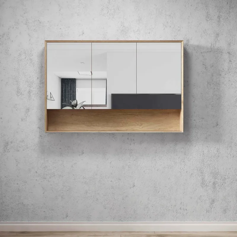 OTTI BYRON/MARLO 1200X800 NATURAL OAK/MATTE BLACK SHAVING CABINET