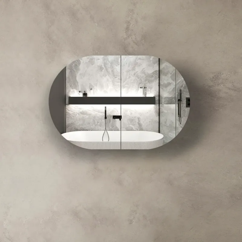 BONDI 900X600 BLACK OAK/NATURAL OAK/WHITE SHAVING CABINET