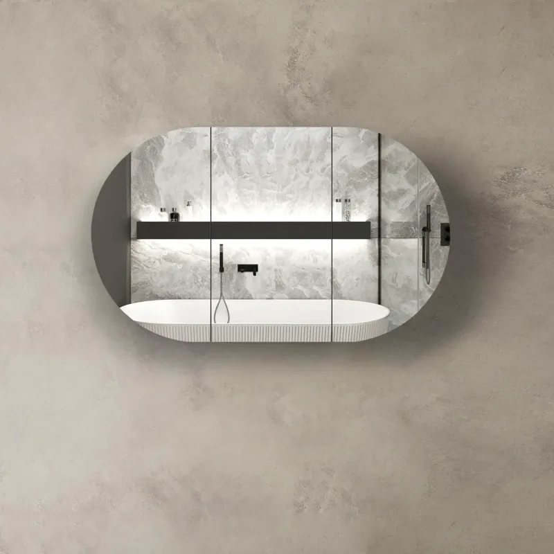 BONDI 1200X750 NATURAL OAK /BLACK OAK/WHITE SHAVING CABINET