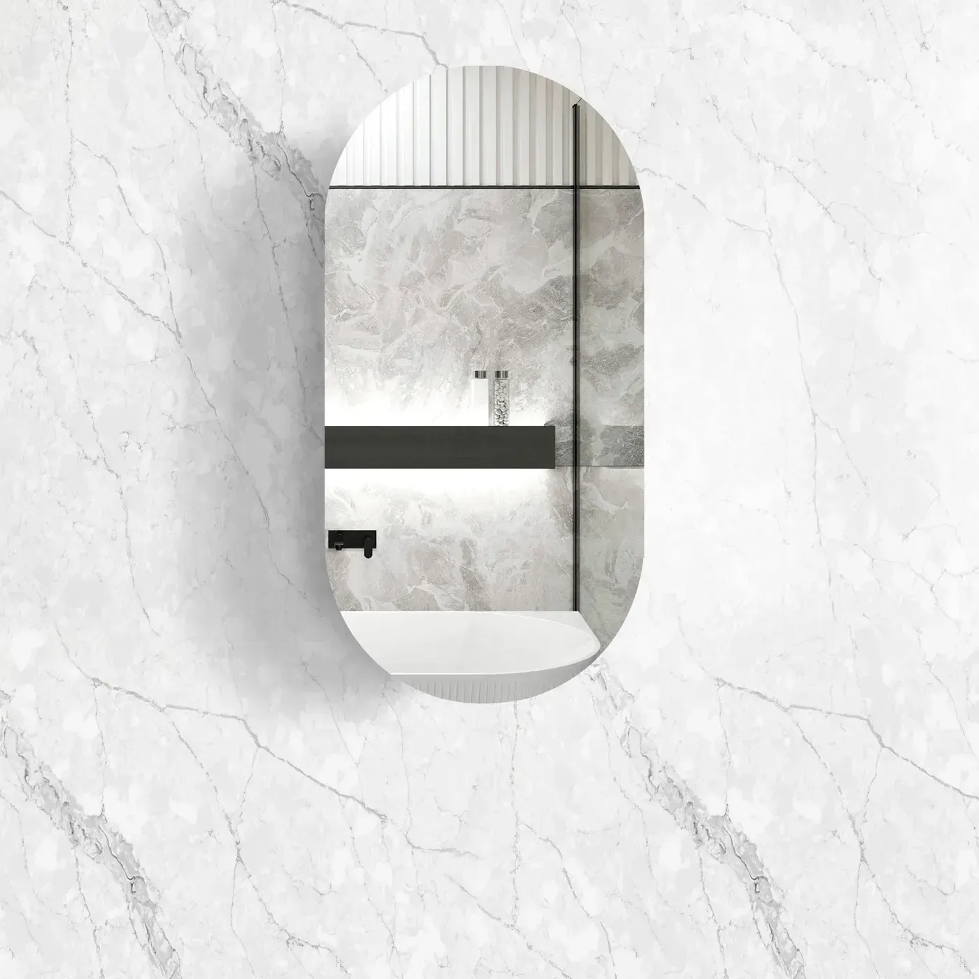 NOOSA 900X450 NATURAL OAK /BLACK OAK/WHITE SHAVING CABINET