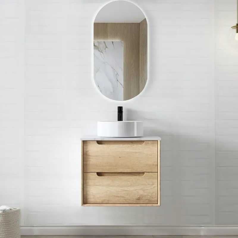 BYRON 600MM NATURAL OAK WALL HUNG VANITY