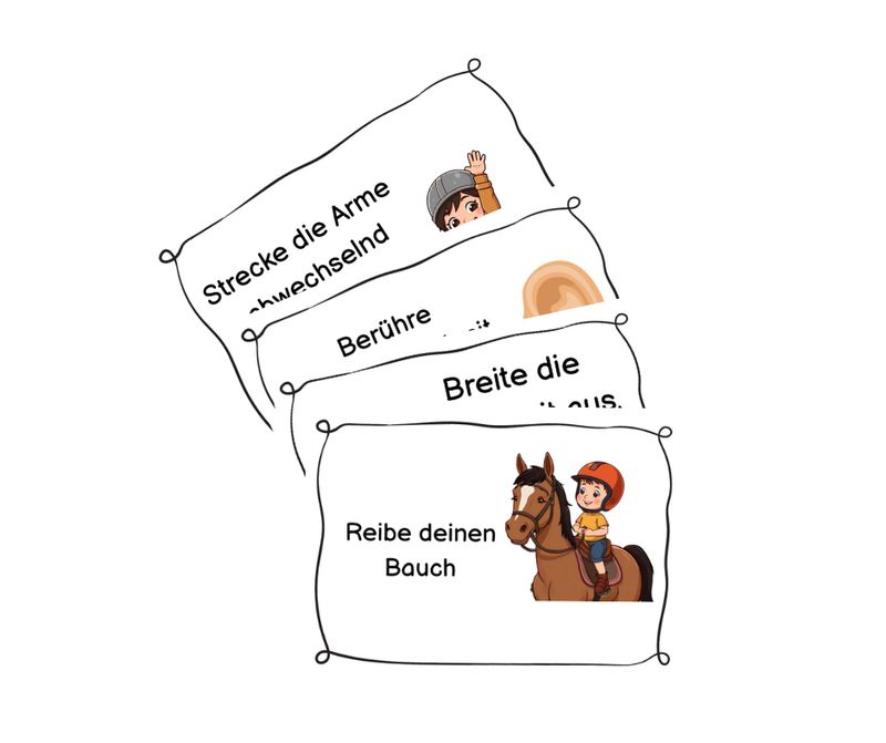 30 Aufgabenkarten auf dem Pferd / Pony