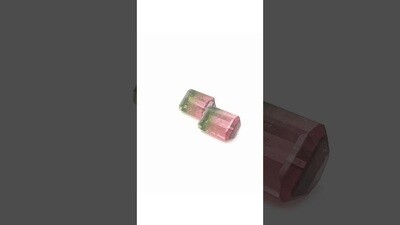 Pair of Tourmalines Bicolor 10,61 CT Rectangular 12X8