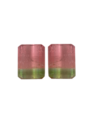 Pair of Tourmaline Bicolor 9,68 CT Rectangular 10.5X8.7