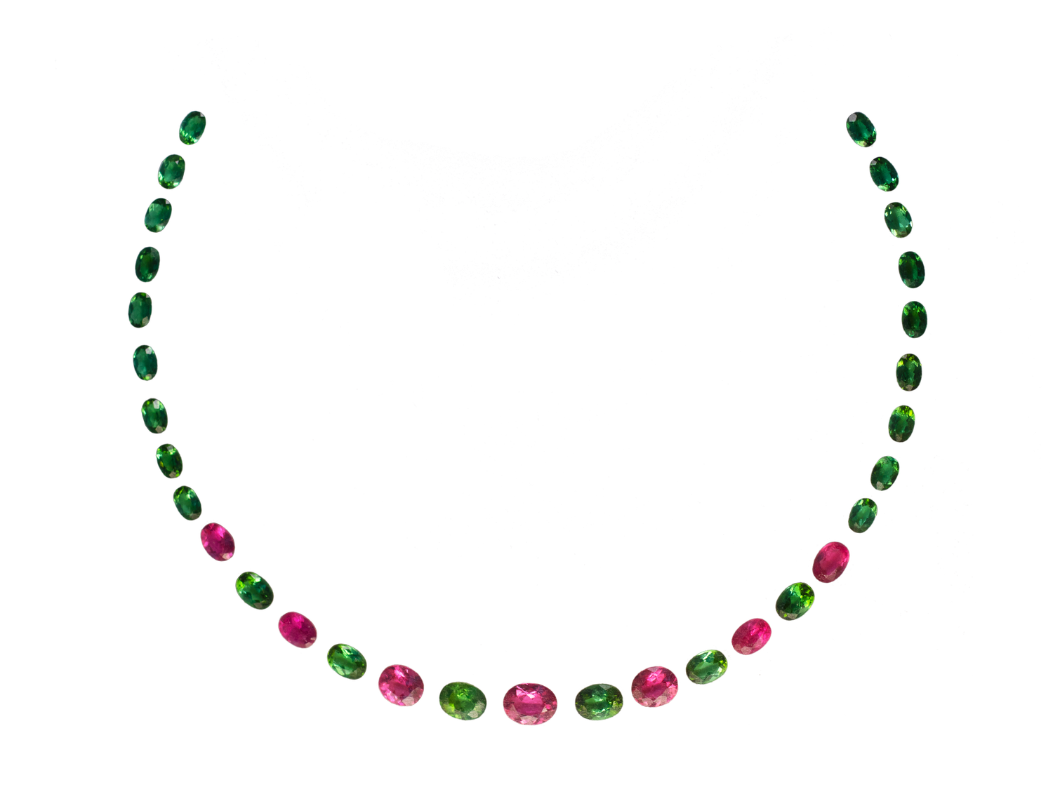 Necklace Layout Tourmaline  Green/Pink 6,39 CT