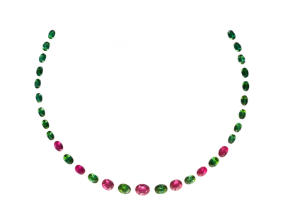 Necklace Layout Tourmaline  Green/Pink 6,39 CT