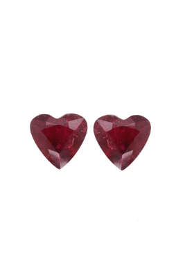Pair of Rubellite 19,77 CT Heart 17x16