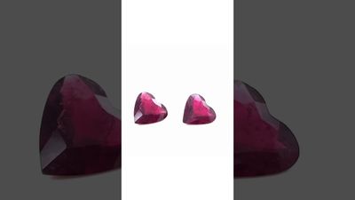 Pair of Rubellite 19,77 CT Heart 17x16