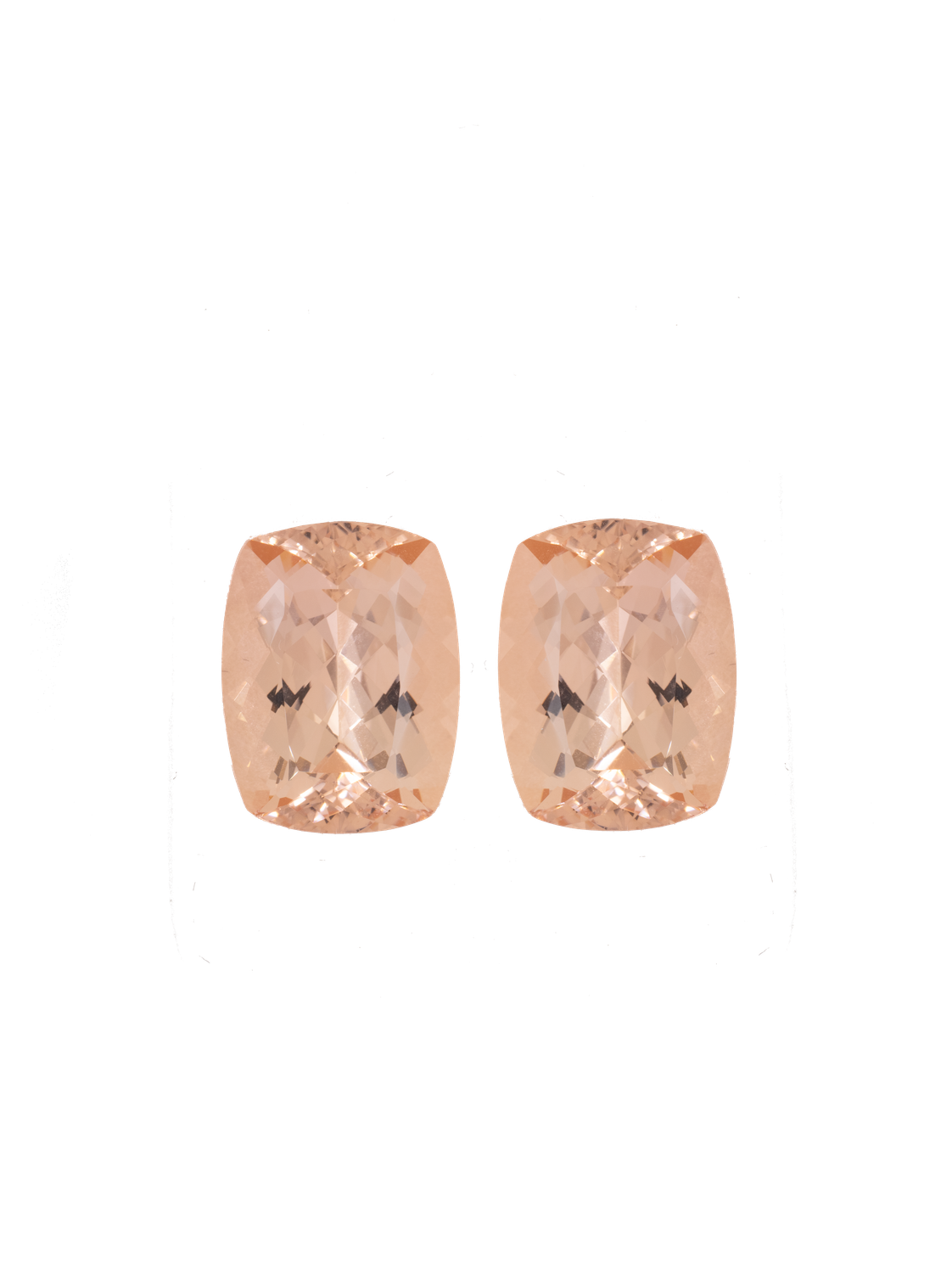 Pair of Morganite 39,71 CT Cushion 20x15