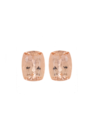 Pair of Morganite 39,71 CT Cushion 20x15