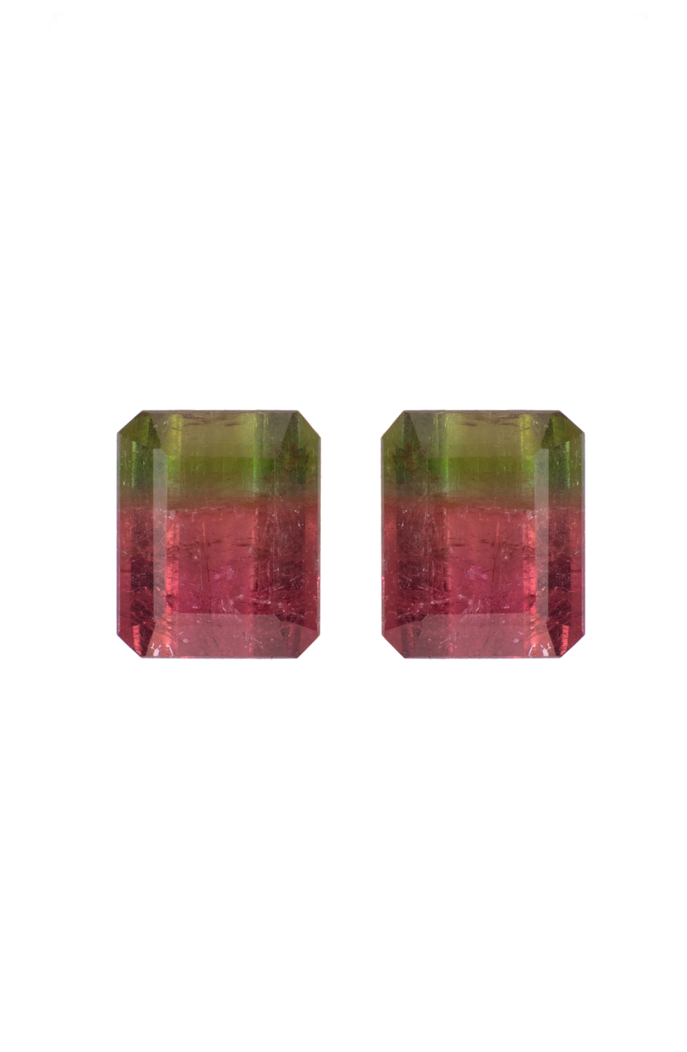 Pair of Tourmaline Bicolor Rectangular 12.5X10