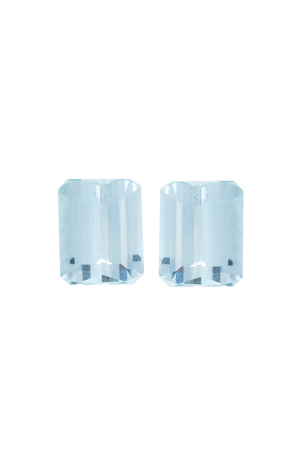 Pair of Aquamarine 4,88 CT Rectangular 10X7