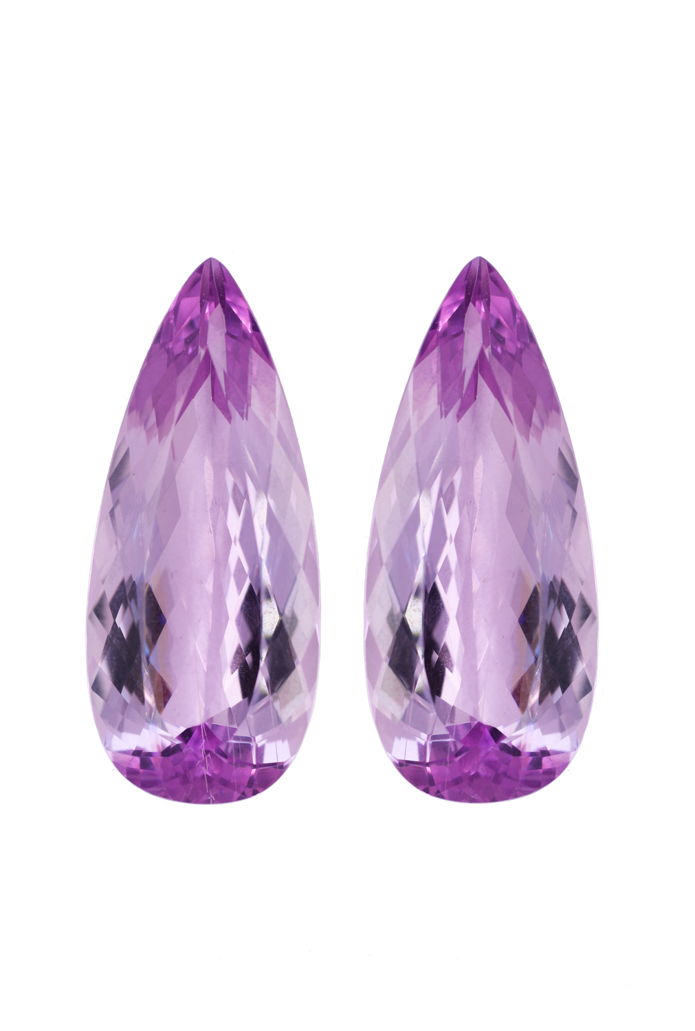 Pair of Kunzita 104,05 CT Pearshape 42x18