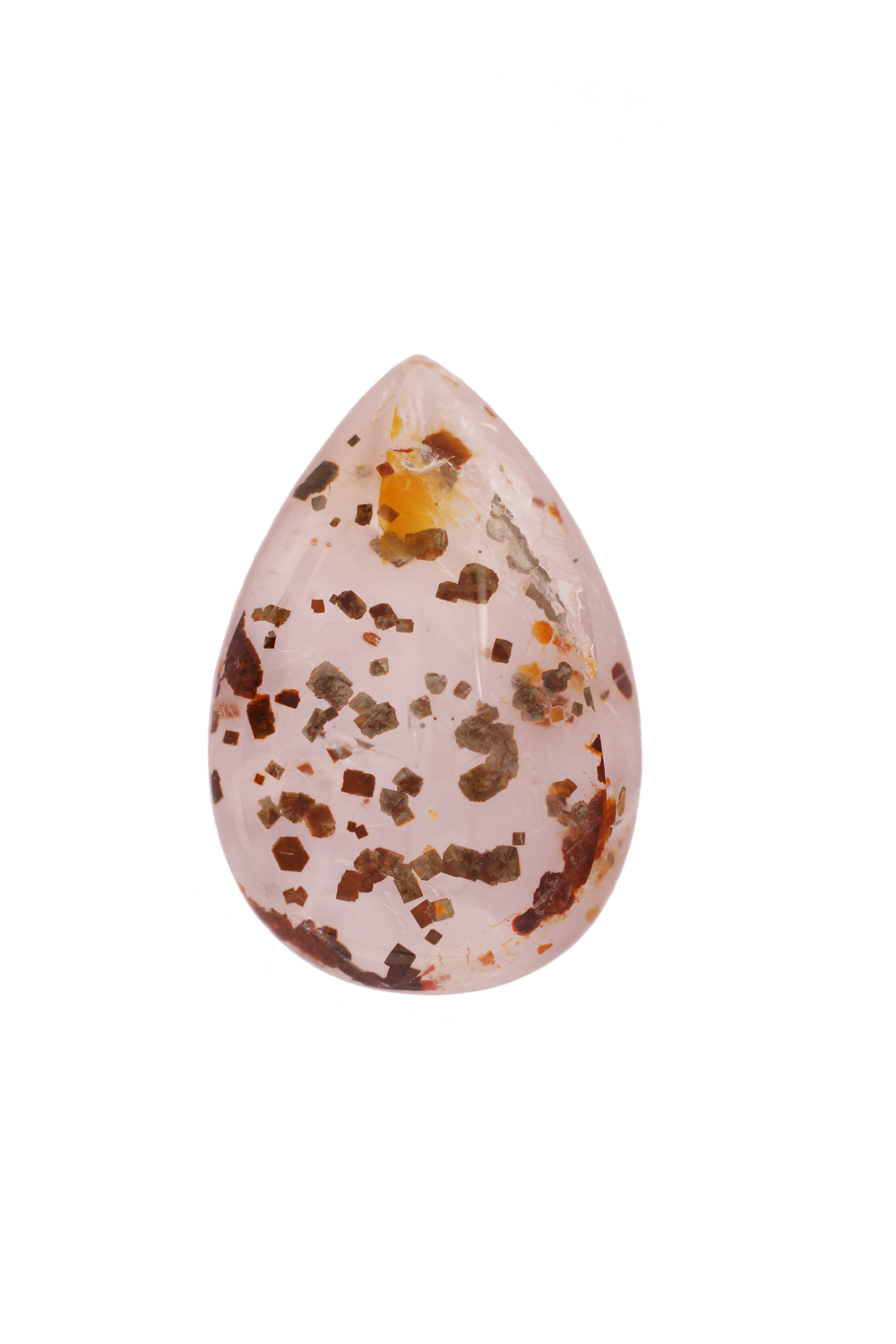 Quartz with Pyrite 41,40 CT Pearshape Cabochon 32x22