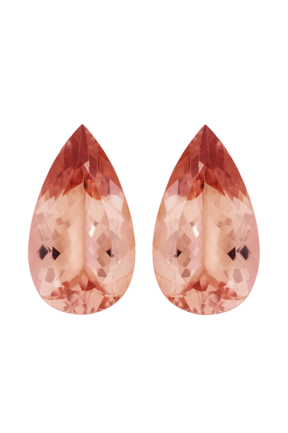 Pair of Morganite 57,10 CT Pearshape 30x17