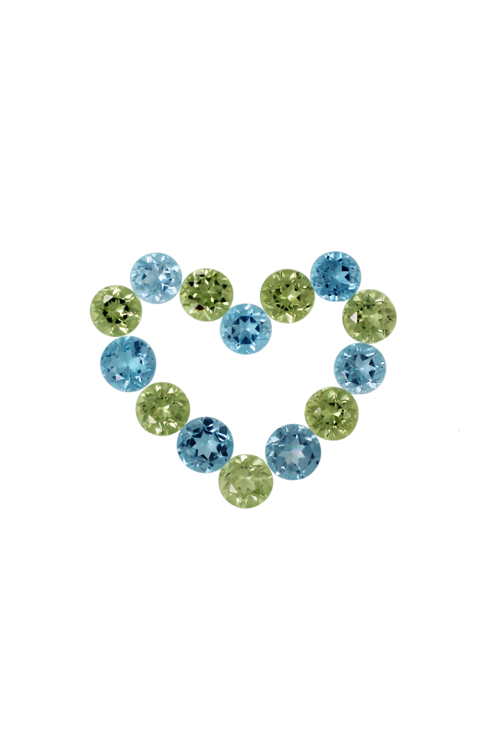 Layout Pendant Peridot and Baby Topaz Heart 1,76 ct