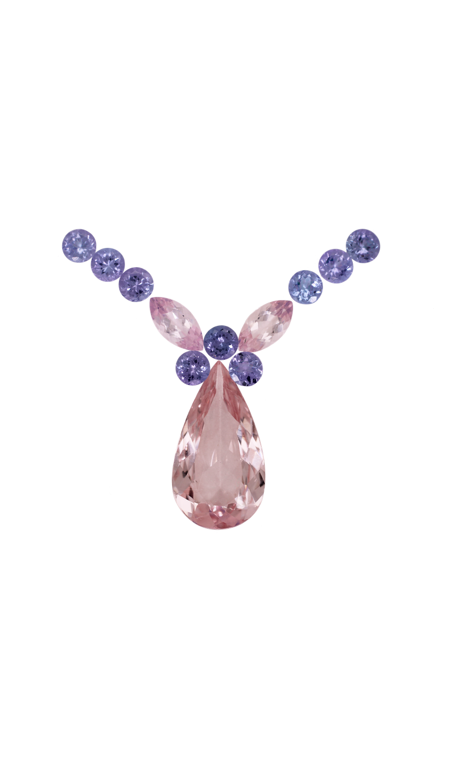 Layout Pendant Morganite and Tanzanite 15,09CT