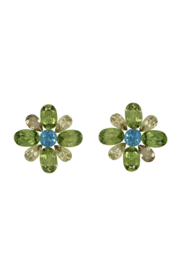 Layout Pair of Earrings Flowers 5,72 CT