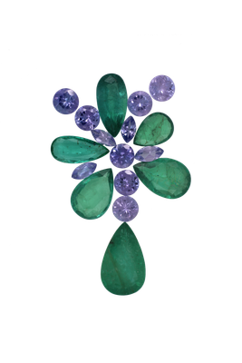 Layout Pendant Emerand and Tanzanite 11,82 CT