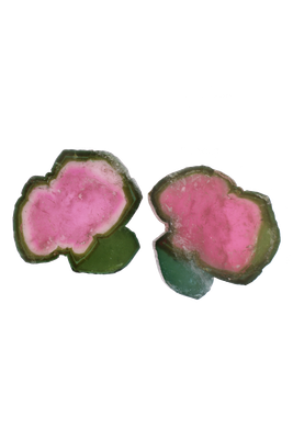 Watermelon Tourmaline Flat Mix 2 pieces