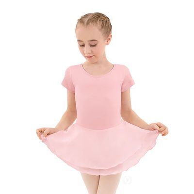 COTTON LYCRA SHORT SLEEVE DANCE DRESS-CHILD-