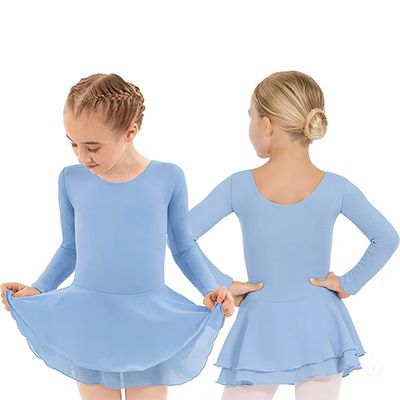 COTTON LYCRA LONG SLEEVE DANCE DRESS-CHILD-