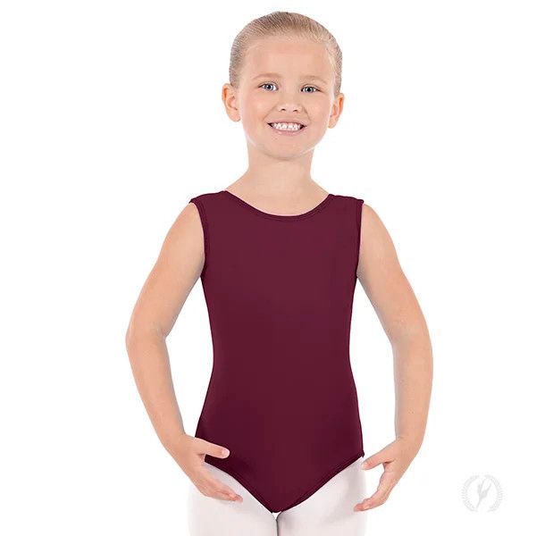 COTTON LYCRA TANK LEOTARD-CHILD-, Color: BUR -, Size: LC (12/14)