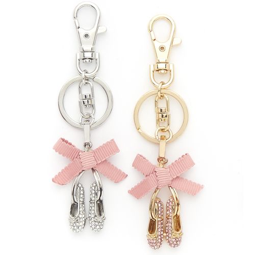 BALLET SHOE KEY CHAIN W/ BOW-