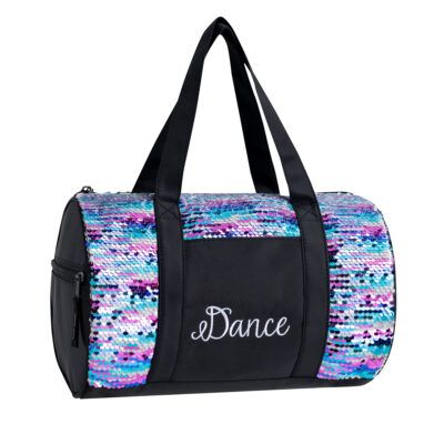 STRIPED SEQUINS DUFFEL - BLK