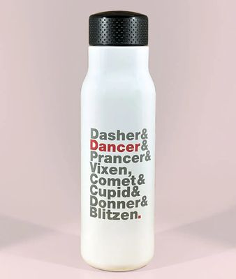 REINDEER NAMES STAINLESS STEEL BOTTLE