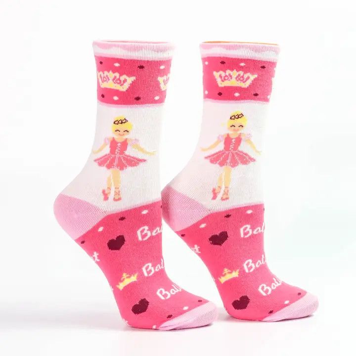 KIDS SUGARPLUM BALLERINA I LOVE BALLET PINK SOCKS