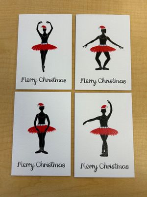SANTA DANCER CARD - SET OF 4