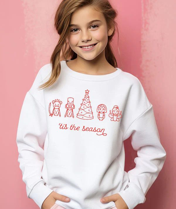 TIS THE SEASON CREWNECK SWEATSHIRT- WHT -, Size: SC